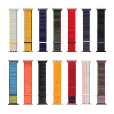 China Fabric Strap For iWatch Series 6/5/4/3/2/1.38mm 40mm 42mm 44mm Fashion Sports Watch Band Nylon Braided Strap For Apple Watch for sale