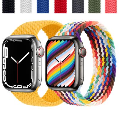 China Fashionable Watchband Solo Loop For Apple Watch Band 44mm 40mm 38mm 42mm Braided Fabric Nylon Belt Elastic Strap For Iwatch Strap for sale