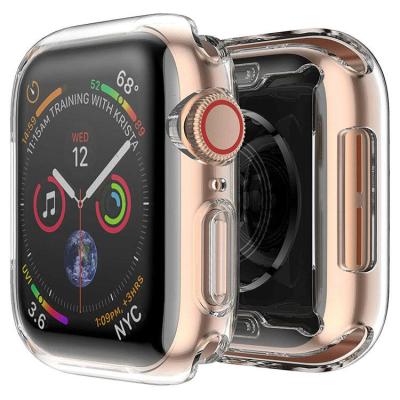 China Hot Selling Clear Full Cover TPU Amazon Case Transparent Watch Case For Apple Watch 38mm 40mm 42mm 44mm for sale