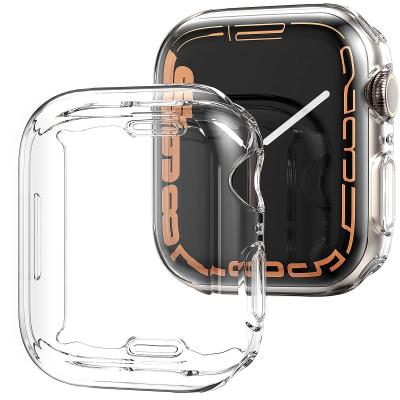 China Transparent Clear Soft Clear TPU Full Cover Tpu Protective Watch Case For Iwatch Apple Se 6 5 7 4 3 2 1 for sale