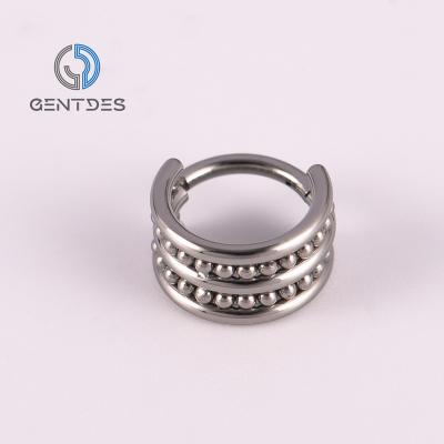 China Piercing Ring Women Body Jewelry Beaded Double Nose Ring Surgical Steel Titanium Nose Ring Bohemian FASHION Ring Jewelry G23 for sale