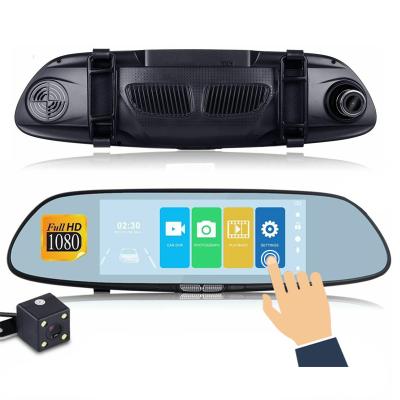 China 7 Inch Mirror Dash Camera 1080P IPS Plastic Touch Screen 170 Wide Angle Dual Rearview Driving Cam Japan for sale