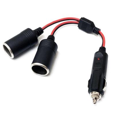 China 1 to 2 One Port Handsfree Cigarette Lighter Extension Cord 12V 24V Car Cigarette Splitter Adapter Power Charger Lighter Port for sale