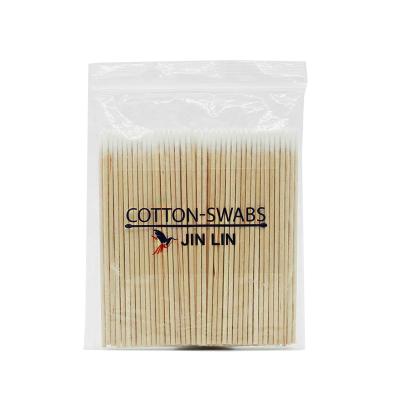 China Disposable Custom Wooden Stick Cotton Buds Guys For Eyebrow Tattooing for sale