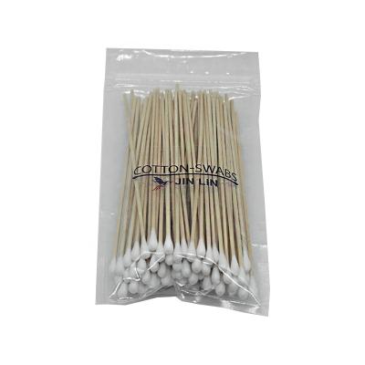 China Good Quality Disposable 6 Inch Stick Cotton Bud Cleaning Swab Wooden Stick For Medical for sale