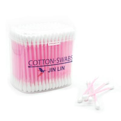 China 2020 Home Use+office+travel OEM color plastic sticks dabs cotton buds for ear makeup for sale