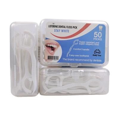 China Eco Floss Private Label Biodegradable Toothpick Charcoal/Wheat Disposable Oral Bamboo Straw/Plastic Flosser Stick Dental Floss Pick for sale