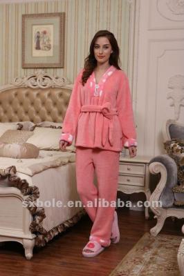 China TWO WINGS Breathable Coral Fleece Winter Sexy Pajamas For Women for sale