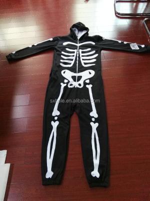 China 100% Polyester Skeleton printing onesie jumpsuits for sale