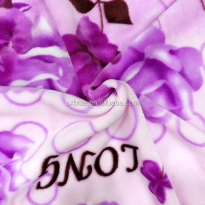 China Super Soft Wholesale Printed 100% Polyester Plush Flannel PASSIONATE Blanket for sale