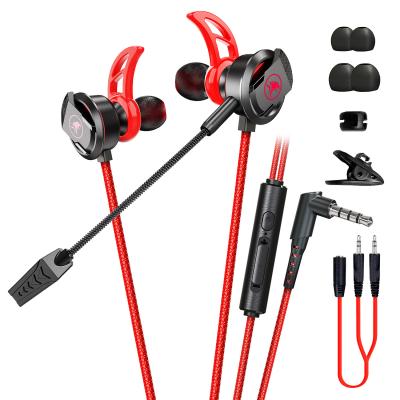 China In-ear Mobie phone3.5mm in-ear handfree microphone wired PC gamer gaming earphone headphone headset for sale