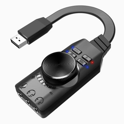 China Audio Interface External Microphone Headband Gaming Sound Card USB Adapter 3.5mm Audio Sound Card for PS4 Laptop Headset USB Sound Card for sale