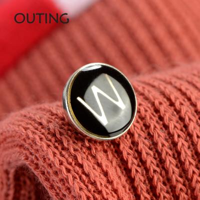 China 20L Nickel Free Zinc Alloy Snap Button, Black Epoxy Shiny Silver Logo Hardware High Quality Garment Trims for sale