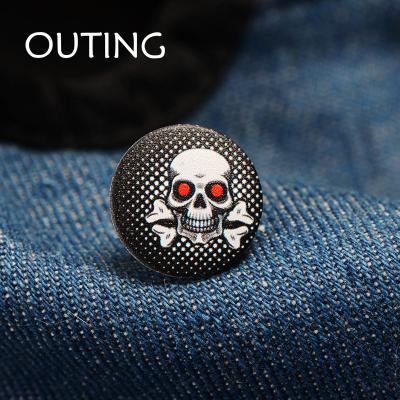 China Nickel Free 26L Jeans Button, Painted Logo Hardware High Quality Garment Trims, Customized Design for sale