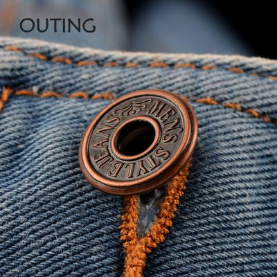 China Nickel Free Antic Copper Movable Metal Brass Jeans Buttons For Denim Pants Jacket Customized Design for sale