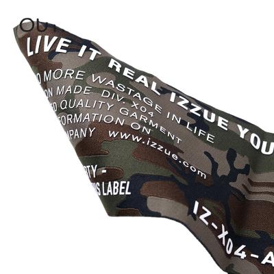 China Silicone rubber viable embossed print, on military fabric, fold label, customized design for sale