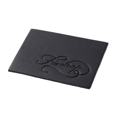 China Durable PU leather patch for denim pants,jeans debossed logo,customized design.garment accessories for sale