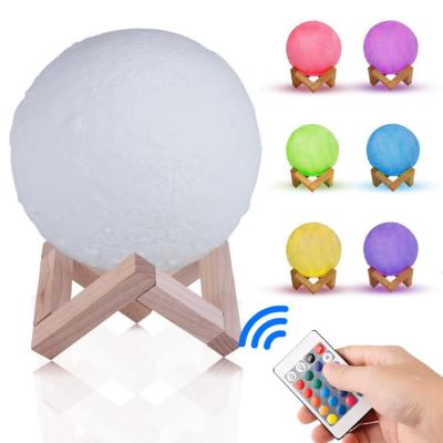 China 3D 7 Colors Decorative Room Moom Lamp Night Flashing Lights for sale