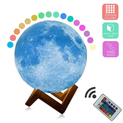 China 3D 7 Colors 3D Printing Moon Blinker Table Lamp For Home Decor for sale