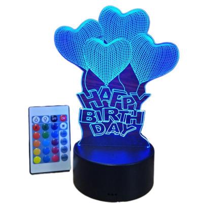 China Modern Indoor Decoration Color Changing Illusion 3D LED Night Lamp for sale