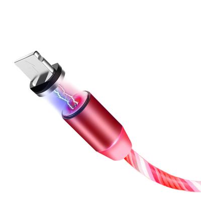 China Magnetic MP3/MP4 Player Color LED Data Charging Cable With Led Color For Any Mobile Phone Charging for sale