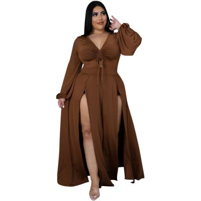 China Sunko Dancewear Solid Color Washable Silky Dress Big Plus Size Casual Long Maxi Dresses Formal Elegant Women Party Women for sale