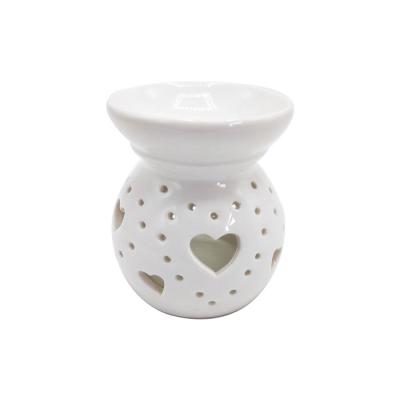 China OEM New Europe Style Factory Custom Decorative Luxury White Christmas Aroma Wax Melt Burner Ceramic Candle Heater for sale