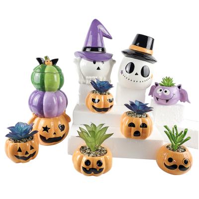 China Europe Style New Factory Ceramic Halloween Pumpkin For Decor Ornament for sale