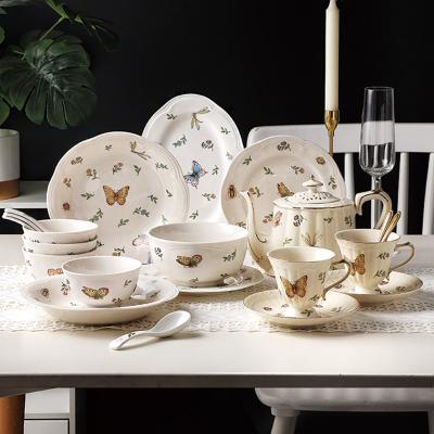 China Factory new western luxury restaurant stoneware dinnerware ceramic dinnerware set for sale