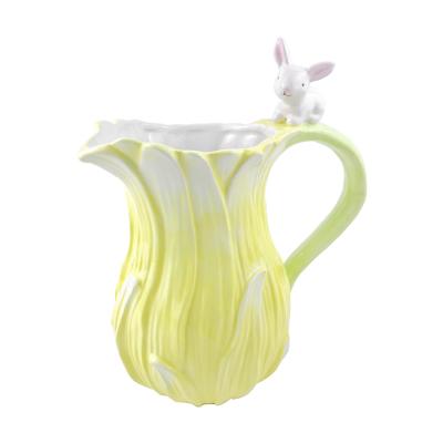 China New Factory Europe Style Custom Logo Easter Rabbit Decorative Ceramic Water Jug Jug Pot for sale