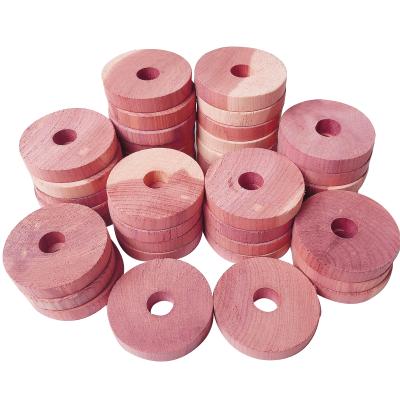 China Wholesale Natural Cedar Wood Blocks Wooden Blocks Wardrobe Cabinet Drawer Cedar Accessories Hanger Ring Red Cedar Rings Viable for sale