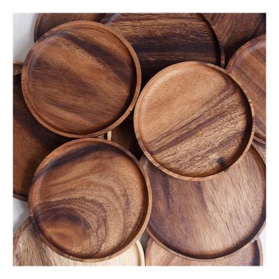 China New Goods Cooking Kitchen Dinner Tea Cheese Pizza Round Plates Custom Wooden Dish Utensils Stocked Round Baby for sale