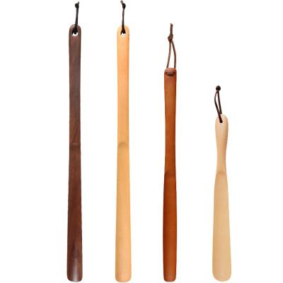 China Factory Direct Comfortable Beech Wood Shoehorn Portable Spoon Shoes Professional Pusher Spoon Shoe Horn for sale