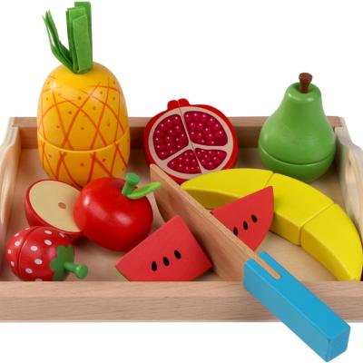 China Cutting Fruit Vegetable Kids Kitchen Safe Food Set Educational Wooden Toys for sale