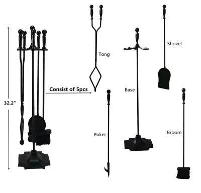 China Accurat High Modern Metal Home Fireplace Modern Fireplace Tools Accessories Fire Tool Kit for sale