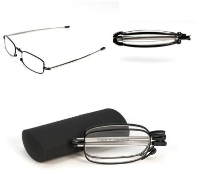 China Retractable Folding Reading Glasses With Cartons Folding Reading Glass Metal Reading Glasses for sale