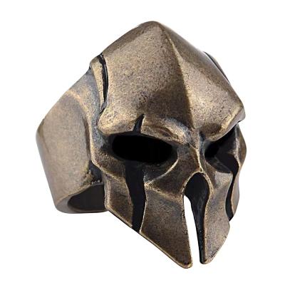 China Retro CLASSIC European and American Men Ring Mouth Helmet Skull Ring for sale