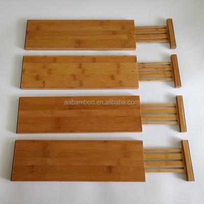 China Modern Expandable Bamboo Wooden Organizer Drawer Divider for sale