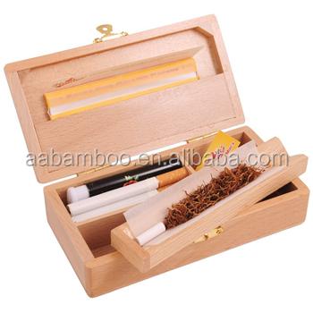 China For Tray Raw Small Size Wooden Cigarette Rolling Compartment With Lid for sale