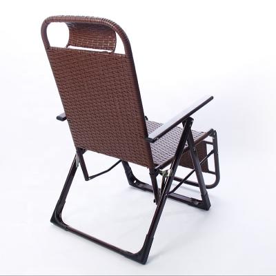 China Hot Selling Portable Rattan Folding Rattan Chair Home Balcony Backrest Snooze Handwoven Chair for sale