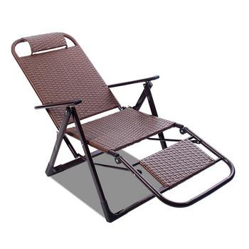 China Portable Wholesale Independent Outdoor Nap Chair Balcony Folding Lounger Rattan Triple Backrest Beach Chair for sale