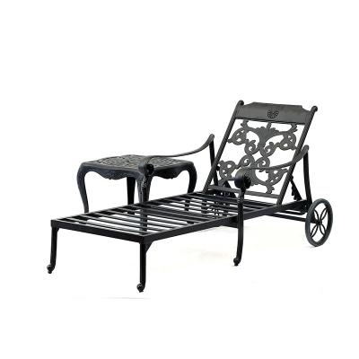 China Sienna Outdoor Aluminum Sun Lounger Beach Chair Sienna Convertible Single Deck Lounge for sale