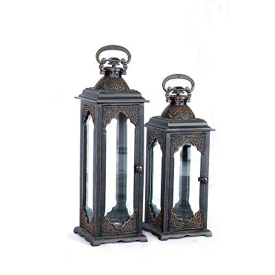 China Outdoor Recreation Decorate Waterproof Rusty Metal Storm Lantern for sale