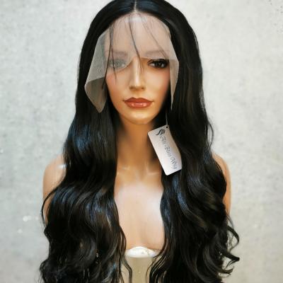 China Water Wave Aliblisswig Long Wavy Heat Resistant Fiber Synthetic Lace Front Wig for sale