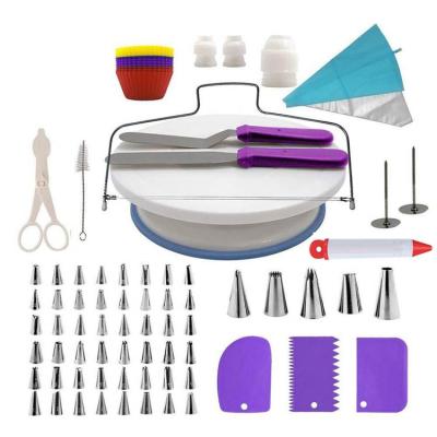 China Viable Tip Pen Spatula Fondant Kits Baking Turntable Piping Bag 106Pcs DIY Decorating Supplies Molds Cake Tools for sale