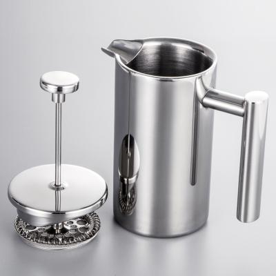 China WITH LID 350Ml Stainless Steel Press Pot Tea Cup Machine Portable Reusable French Coffee Makers for sale