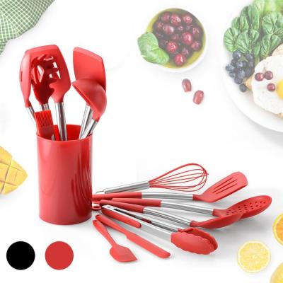 China Sustainable Wooden Handle 14pcs Silicone Accessories Cookware Set Cooking Tools Kitchen Tableware Kitchen Utensils for sale