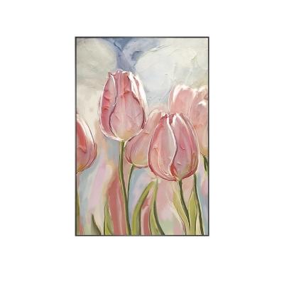 China Nice Handmade Modern Pop Art Tulip Flower Pattern Oil Painting On Canvas for sale