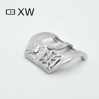 China Stainless Steel Solid 316L Stainless Steel Watch Buckle Engraved Tongue Pin Clasp For Wrist Watch Strap 20 22 24 Mm for sale