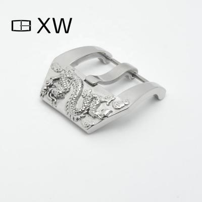 China Solid 316L Stainless Steel Embossed Watch Buckle Pin Clasp Tongue For Wrist Watch Strap 20 22 24 26 Mm for sale